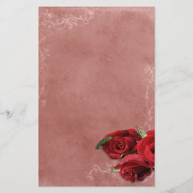 Papelería Boda de Rosa de coral de época (Anverso)