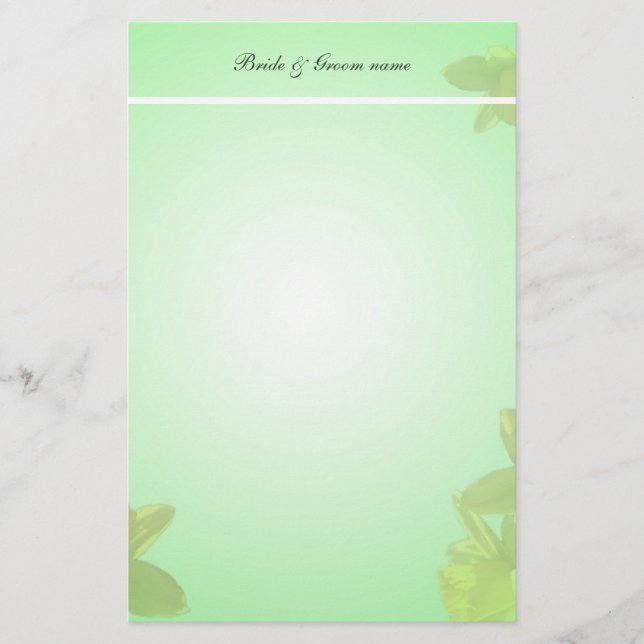 Papelería boda estacionario.flores tulipán amarillas (Anverso)