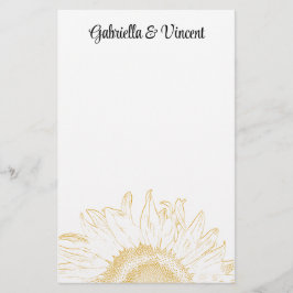 Papelería Boda gráfico de girasol amarillo