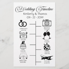 Papelería Boda Itinerario Itinerario Moda Script Boda