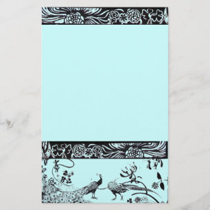 Papelería BODA LOVE BIRDS negro y azul