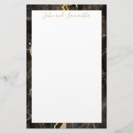 Papelería Boda minimo moderno de mármol negro