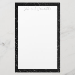 Papelería Boda minimo moderno de mármol negro