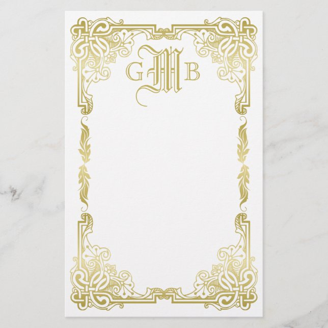 Papelería Boda Monograma clásico Gold Tradicional (Anverso)