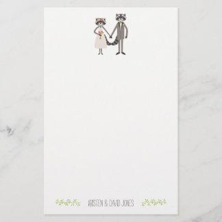 Papelería Boda rústico personalizado de los mapaches foresta