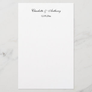 Papelería Boda Script Elegante Creativo Blanco Negro