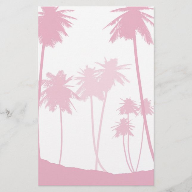 Papelería Boda tropical de palmeras rosadas (Anverso)