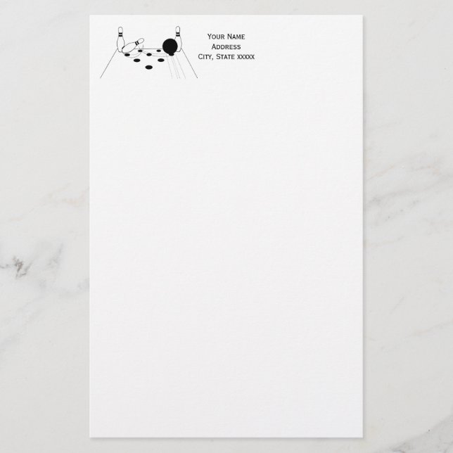 Papelería Bolas de boliche y pines deportivos (Anverso)