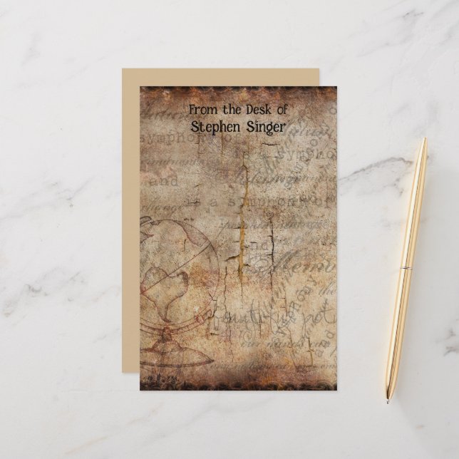Papelería Boletín de viajes del Steampunk Globe (Anverso/Reverso In Situ)