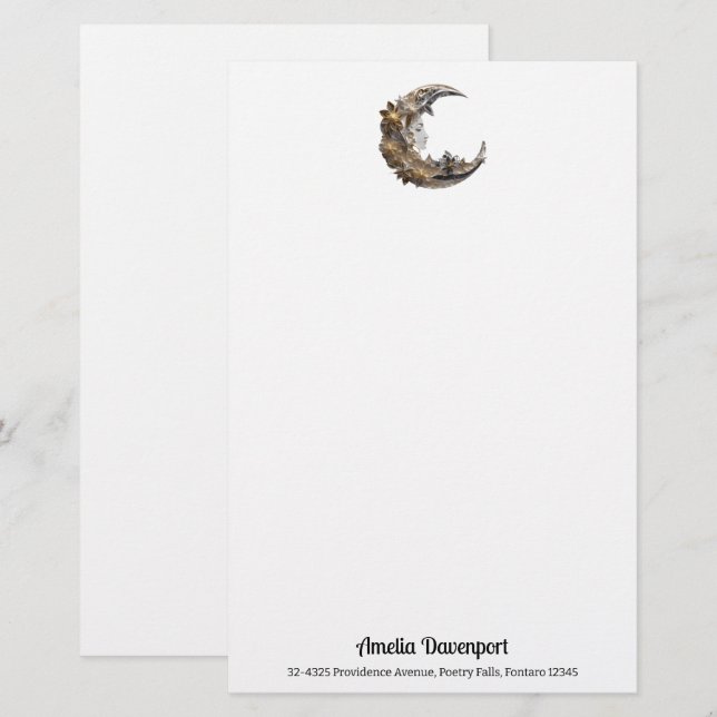 Papelería Bonita cara en la luna (Anverso / Reverso)