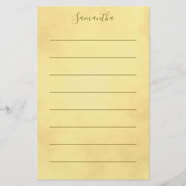 Papelería Bonita Stationery dorada (Anverso)