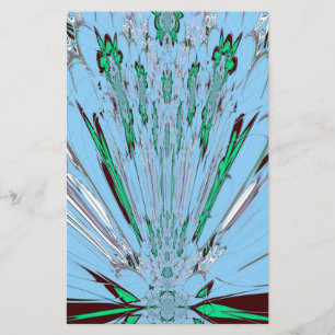 Papelería Bonito Aqua Blue Amazon Floral Motif Art