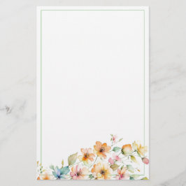 Papelería Bonito Boho Naranja Pink Watercolor Flores silvest