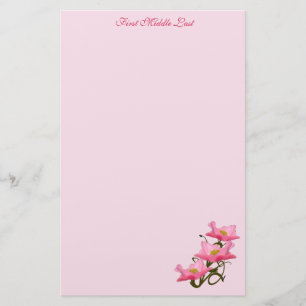 Papelería Bonito Flores De Adormidera Rosada Personalizado D