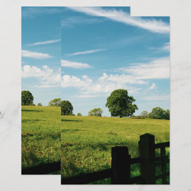 Papelería Bonito paisaje rural (Anverso / Reverso)