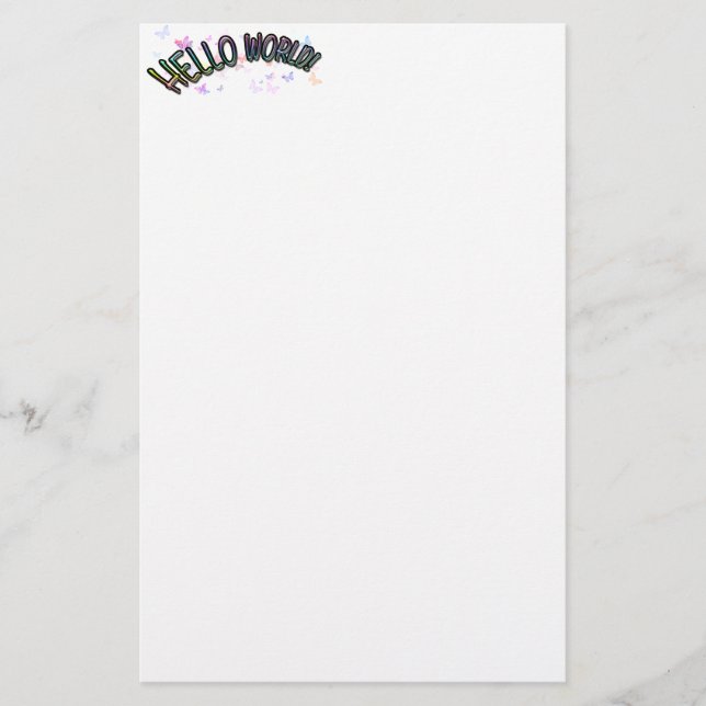 Papelería Bonito Rainbow Hello World (Anverso)