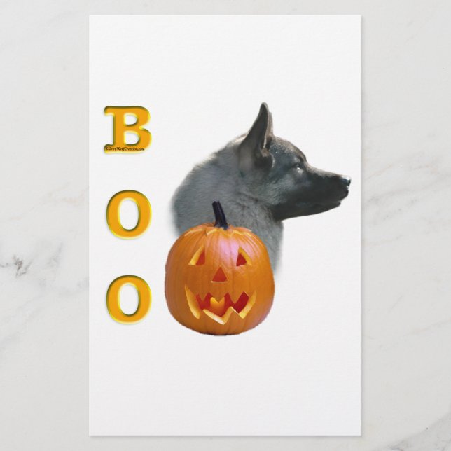 Papelería Boo noruego Elkhound Halloween (Anverso)