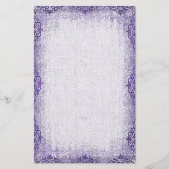 Papelería Borde de Grunge morado (Anverso)