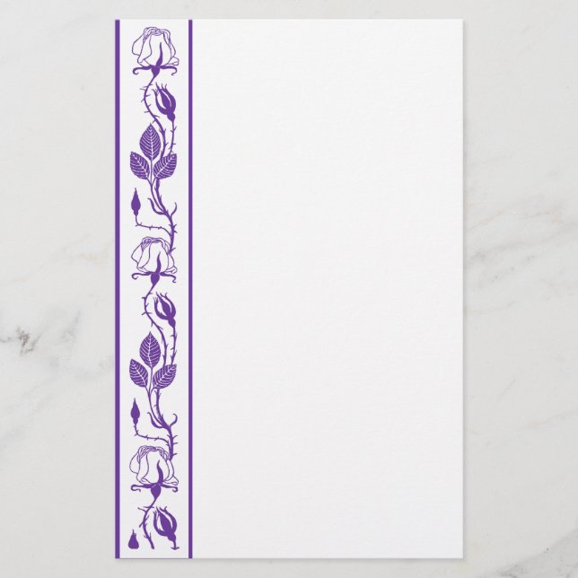 Papelería Borde de Rosas morados (Anverso)