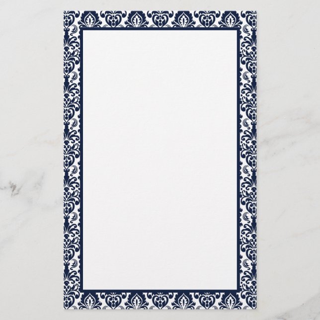 Papelería Borde elegante del patrón de damasco de encaje de  (Anverso)