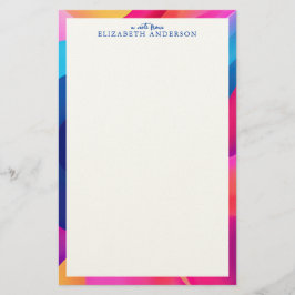 Papelería Borde geométrico colorido personalizado