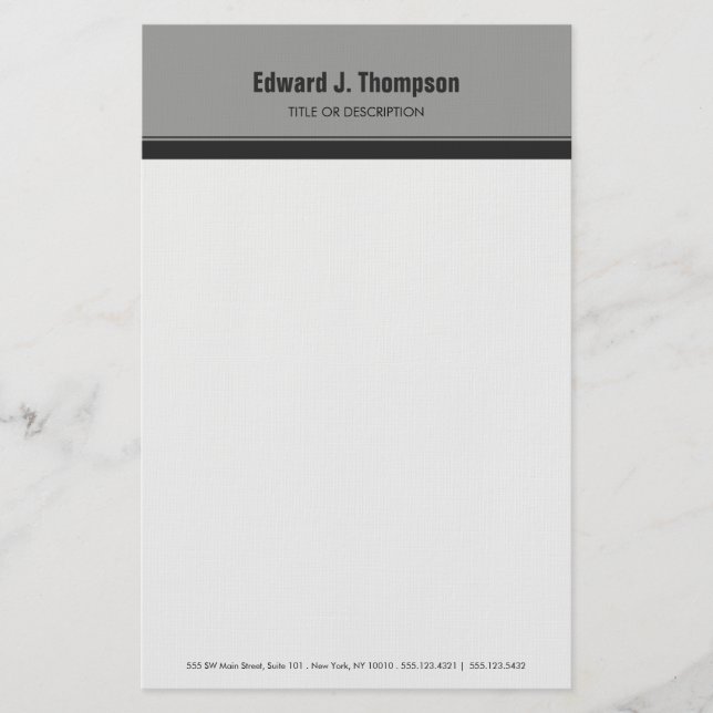 Papelería Borde gris simple (Anverso)