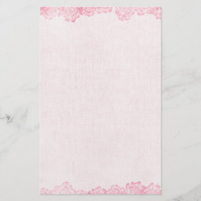 Papelería Borde rosa rosa rosado vintage (Anverso)