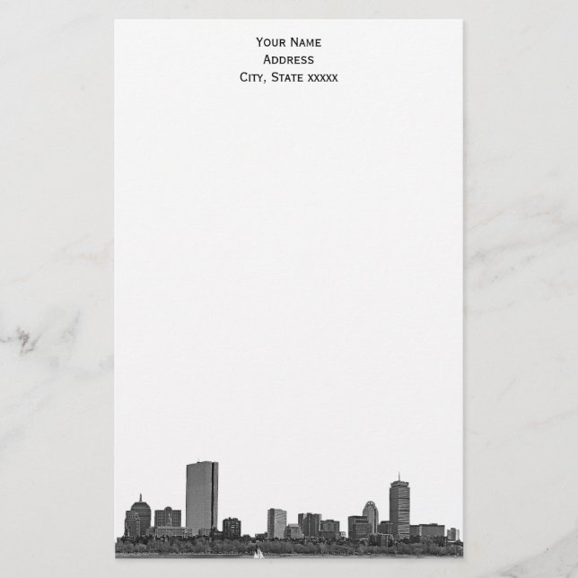 Papelería Boston Skyline Etched 01 (Anverso)