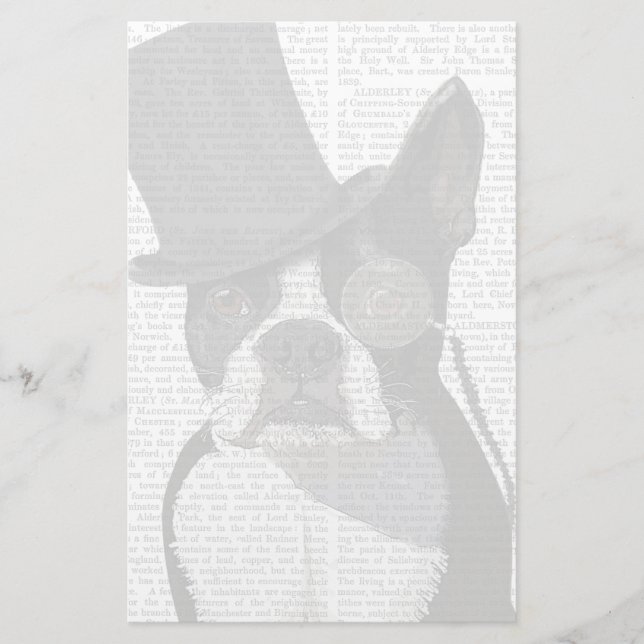 Papelería Boston Terrier, hedor formal y Gorra (Anverso)