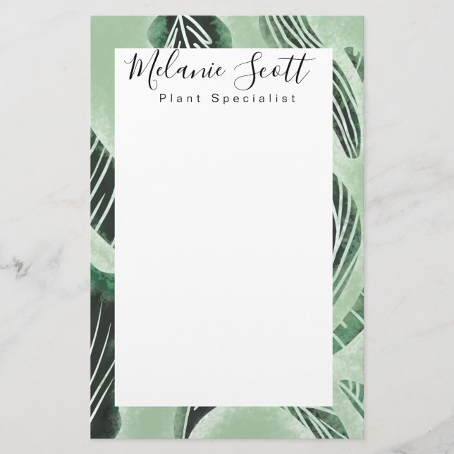 Papelería Botánico especialista en vegetación natural (Anverso)