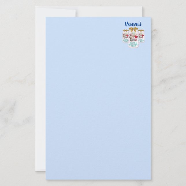 Papelería Botella de corazón del cielo (Anverso)