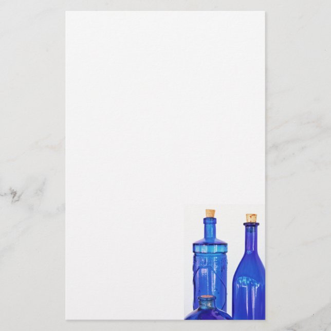 Papelería Botellas de Vidrio Azules (Anverso)