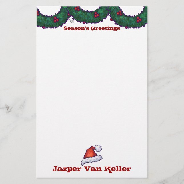 Papelería Boughs de Holly (Anverso)