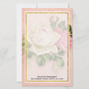 Papelería Bouquet rosa rosa blanco
