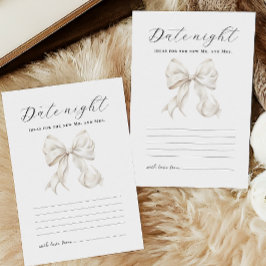 Papelería Bow Bridal Shower Date Night Card