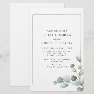 Papelería Bridal Luncheon Watercolor Eucalyptus Greeneration