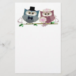 Papelería Bride y Groom adorables Lechuzas