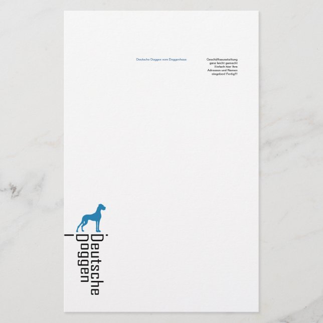 Papelería Briefpapier Deutsche Doggen (Anverso)
