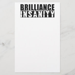 Papelería BRILLIANCE VS personalizado DE INSANIDAD estaciona