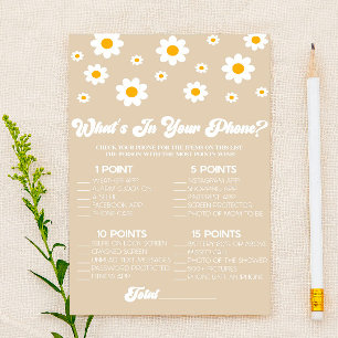 Papelería Brown Daisy Retro En El Juego De Baby Shower De Tu