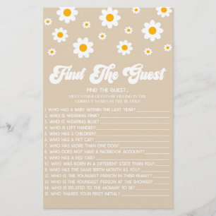 Papelería Brown Retro Daisy Encuentra El Juego De Baby Showe