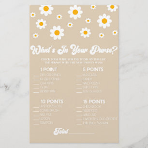 Papelería Brown Retro Daisy qué hay en el juego de Baby Show