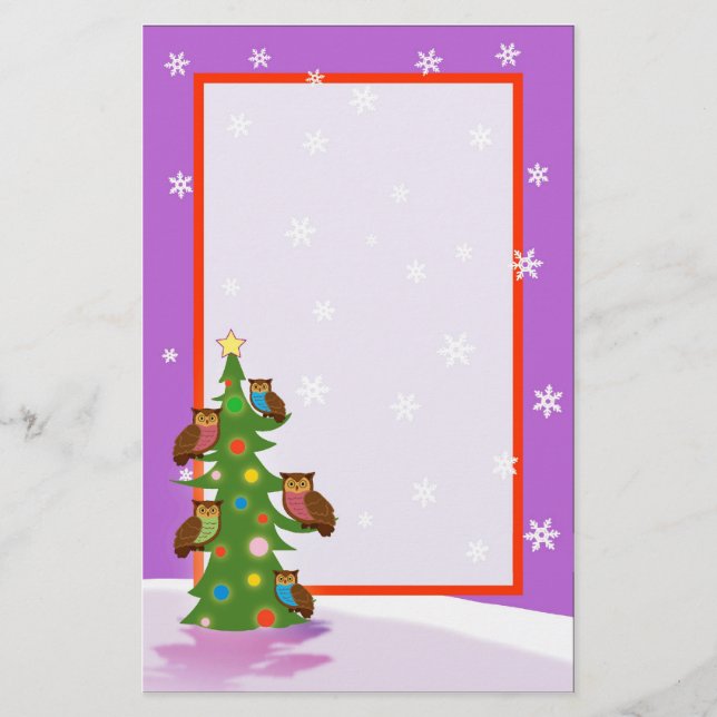 Papelería Búho del navidad (Anverso)