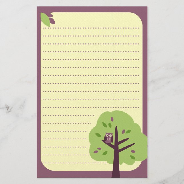 Papelería Búho Kitschy inmóvil (Anverso)