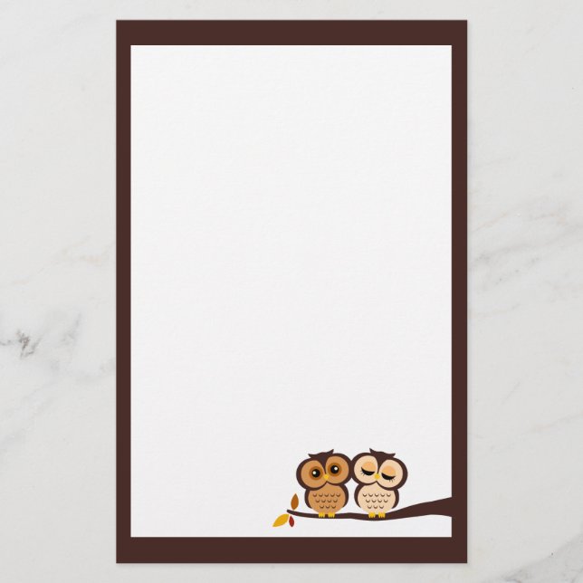 Papelería Búho otoñal (Anverso)