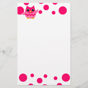 Papelería Búho rosado brillante