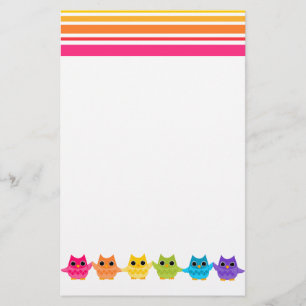 Papelería Búhos del arco iris