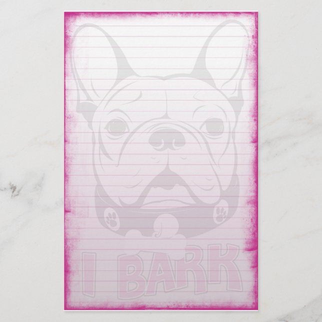 Papelería Bulldog francés inmóvil (Anverso)