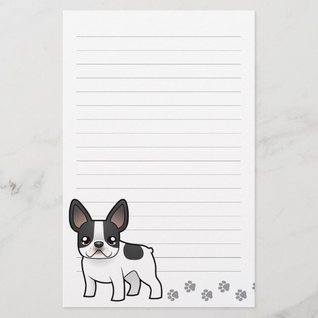 Papelería Bulldog francés Personalizado (Anverso)