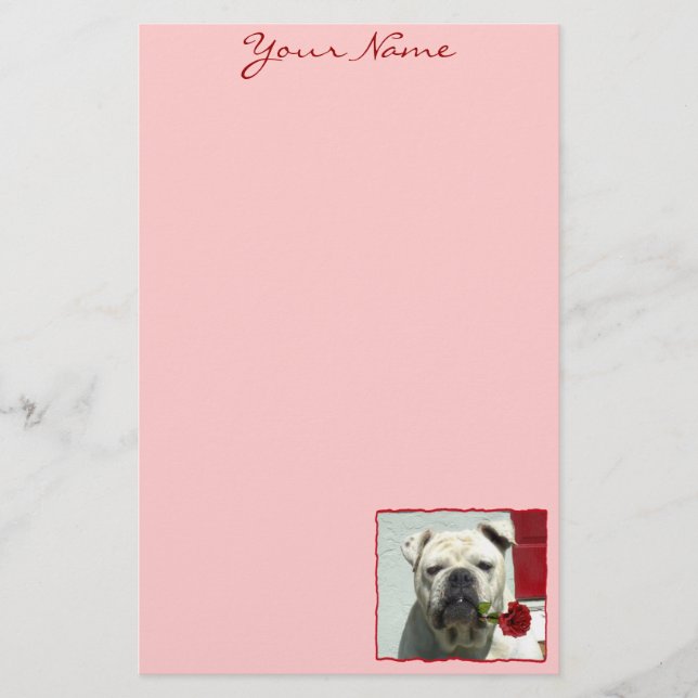 Papelería Bulldog romántico inmóvil (Anverso)